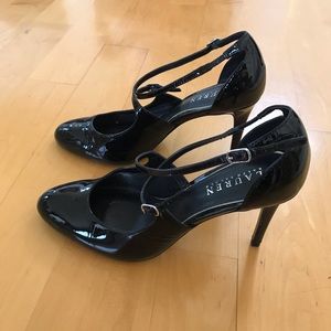 Ralph Lauren Raquel Criss-Cross Leather Heels